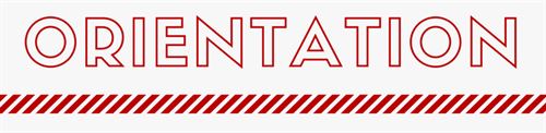 red and white image showing the word ORIENTATION underlined 